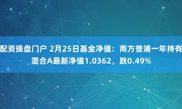 配资操盘门户 2月25日基金净值：南方誉浦一年持有混合A最新净值1.0362，跌0.49%